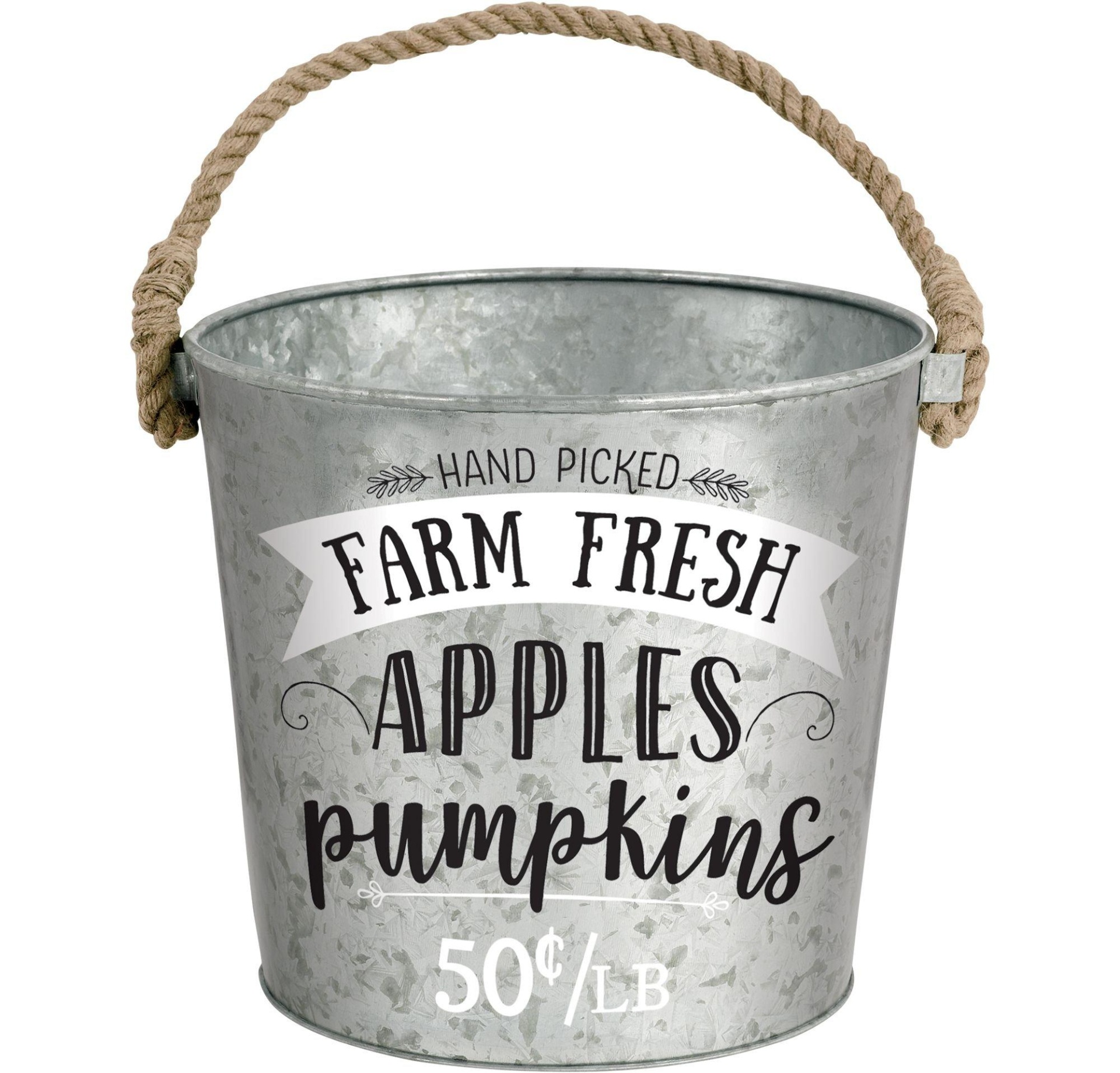 slide 1 of 1, Party City Fresh Apples & Pumpkins Galvanized Bucket, 1 ct