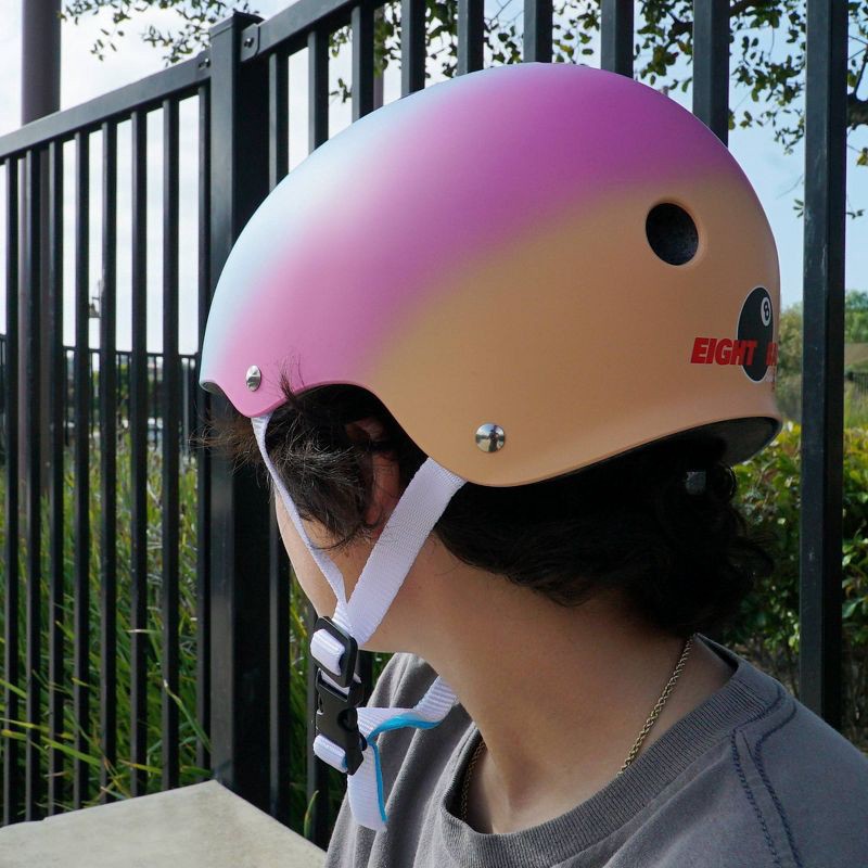 slide 5 of 8, Eight Ball Kids' 8+ Helmet - Sunset Fade: Medium, Padded, Vented, Adjustable Strap, 1 ct