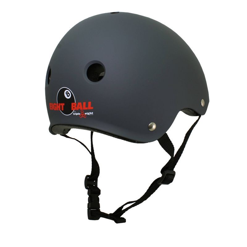 slide 2 of 8, Eight Ball Kids' 8+ Helmet - Gun Metal: Medium, Padded, Vented, Adjustable Strap, 1 ct