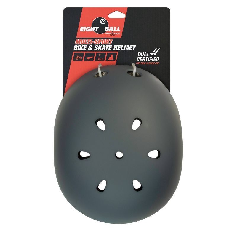 slide 4 of 8, Eight Ball Kids' 8+ Helmet - Gun Metal: Medium, Padded, Vented, Adjustable Strap, 1 ct