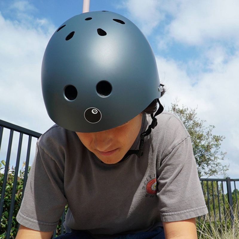 slide 5 of 8, Eight Ball Kids' 8+ Helmet - Gun Metal: Medium, Padded, Vented, Adjustable Strap, 1 ct