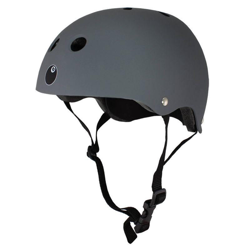 slide 1 of 8, Eight Ball Kids' 8+ Helmet - Gun Metal: Medium, Padded, Vented, Adjustable Strap, 1 ct