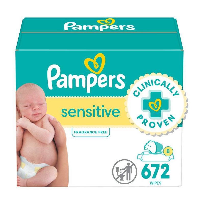 slide 1 of 14, Pampers Sensitive Baby Wipes - 672ct, 672 ct