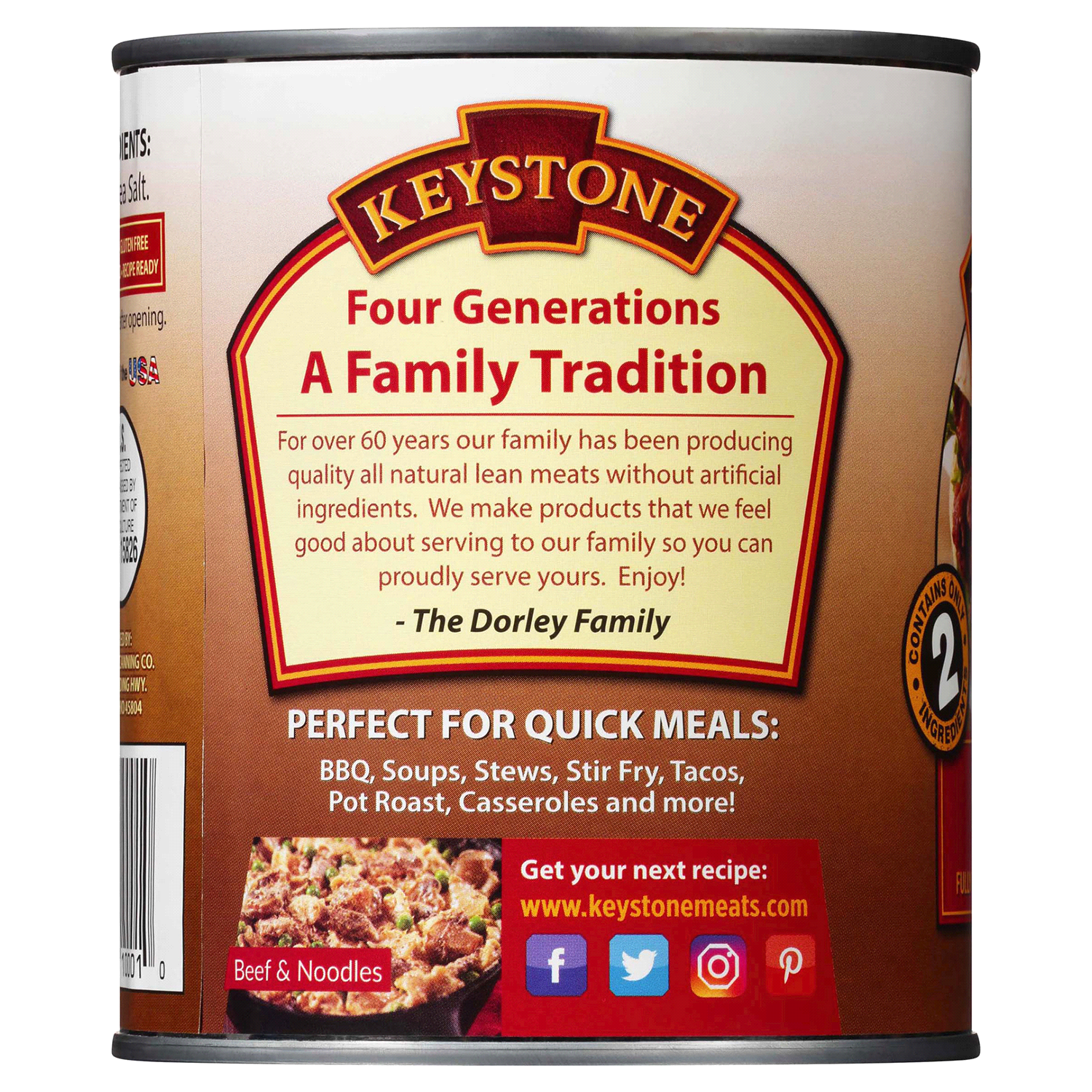 slide 2 of 2, Keystone All Natural Beef, 28 oz