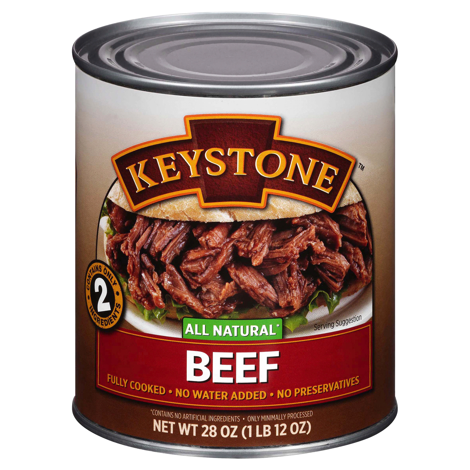 slide 1 of 2, Keystone All Natural Beef, 28 oz
