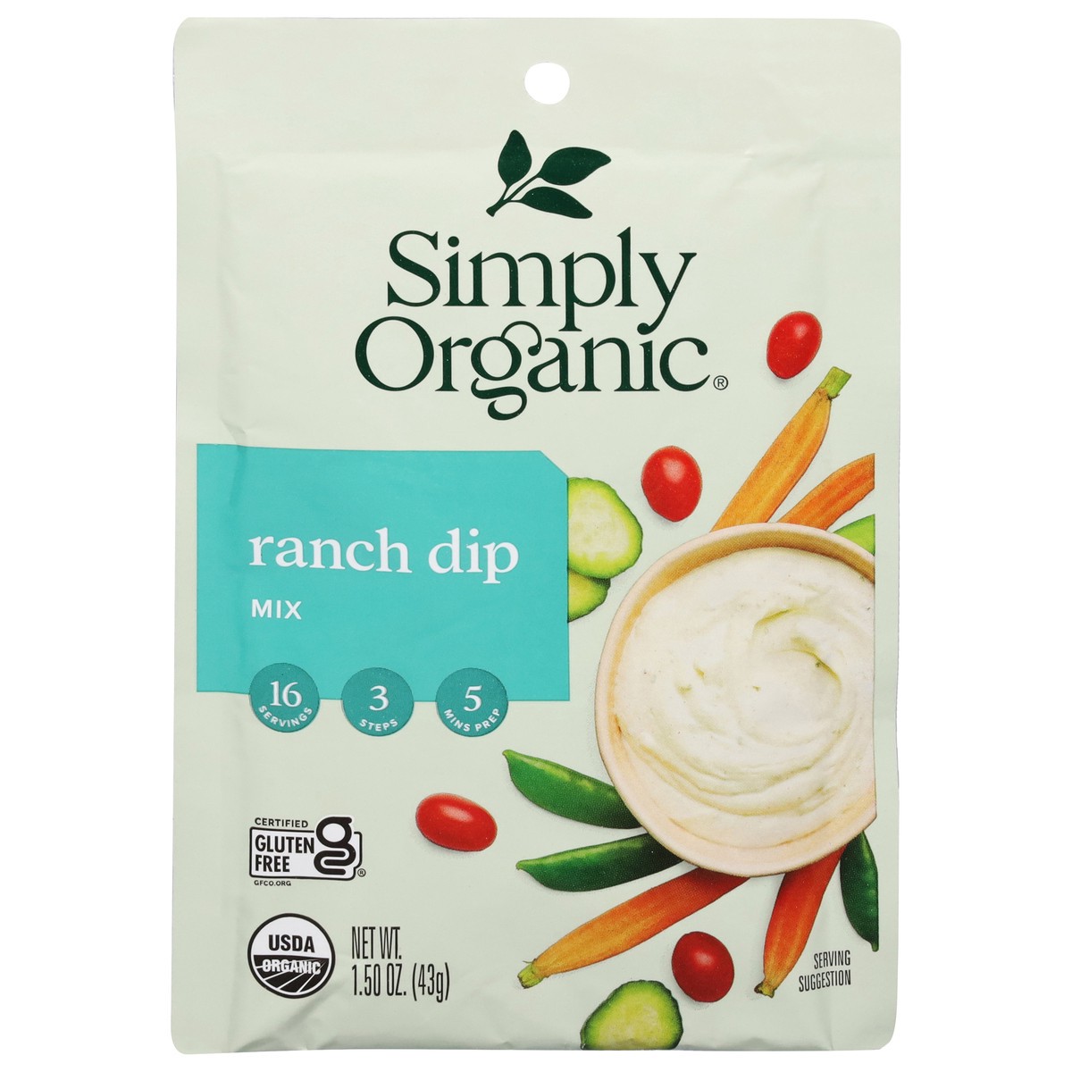 slide 1 of 9, Simply Organics Ranch Dip, 1.5 oz