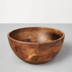 Hearth & Hand with Magnolia 4.8qt Acacia Wood Serving Bowl - Hearth & Hand™ with Magnolia: Decorative Farmhouse Style Salad Server