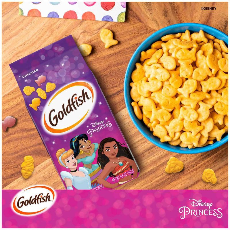 slide 10 of 13, Goldfish Disney Princess Cheddar Snack Crackers Bag - 6.6oz, 6.6 oz