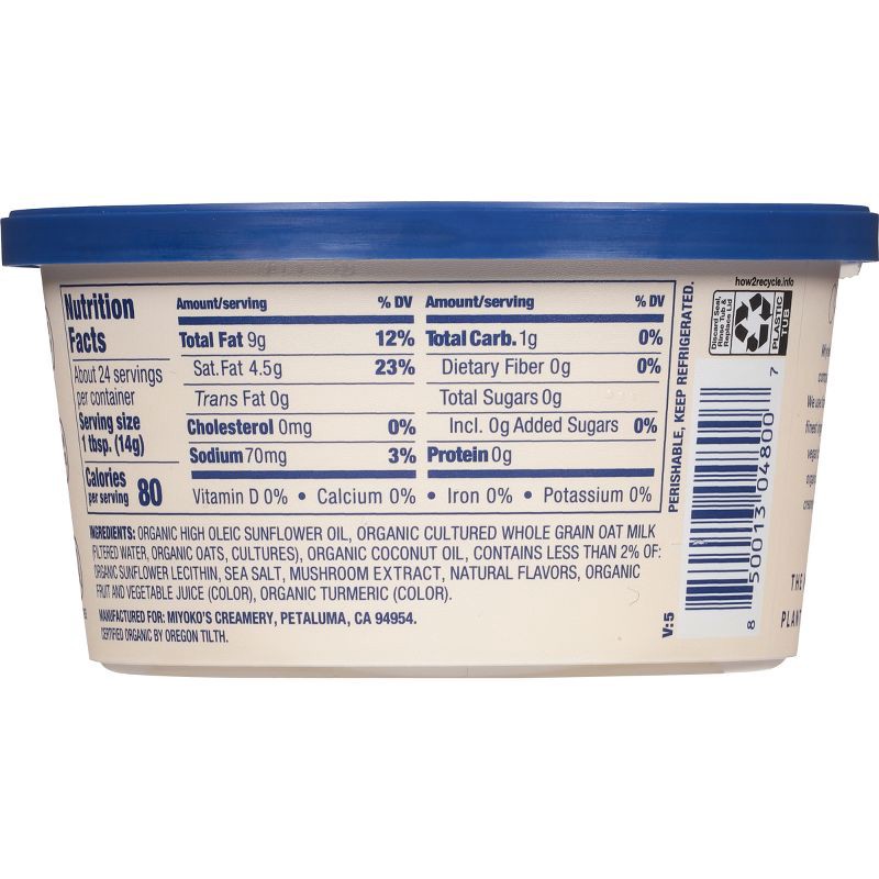 slide 9 of 11, Miyoko's Creamery Miyoko's Organic Salted Oat Milk Cultured Vegan Plant Based Butter - 12oz, 12 oz