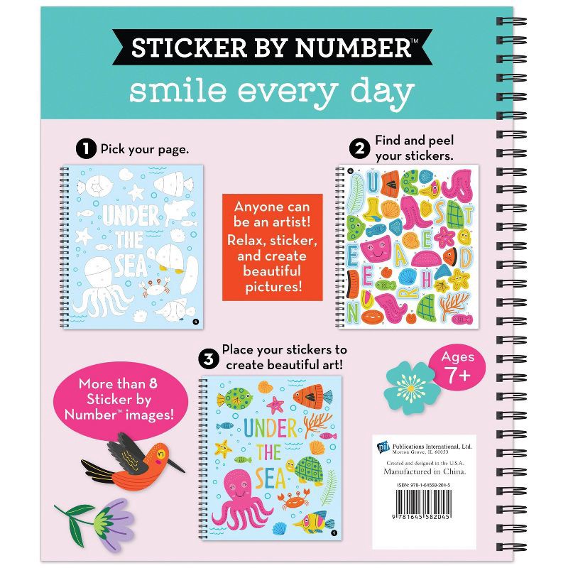 slide 5 of 5, Brain Games - Sticker by Number: Smile Every Day - by Publications International Ltd & New Seasons & Brain Games (Spiral Bound), 1 ct