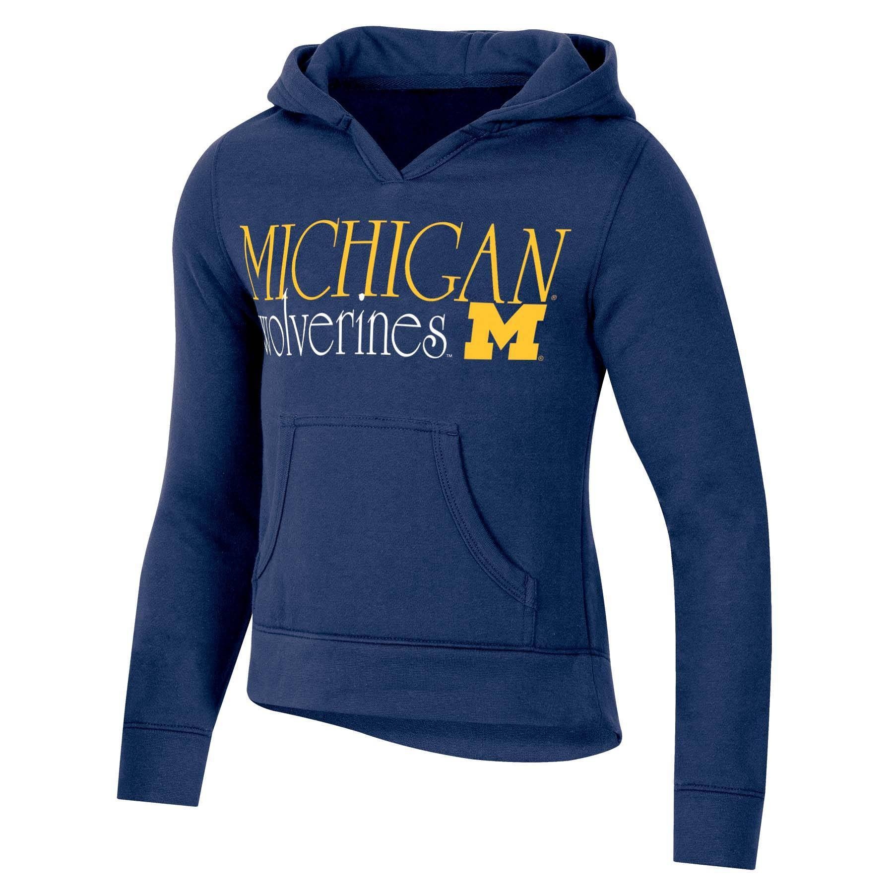 slide 1 of 2, NCAA Michigan Wolverines Girls' Split Neck Hoodie - XL, 1 ct