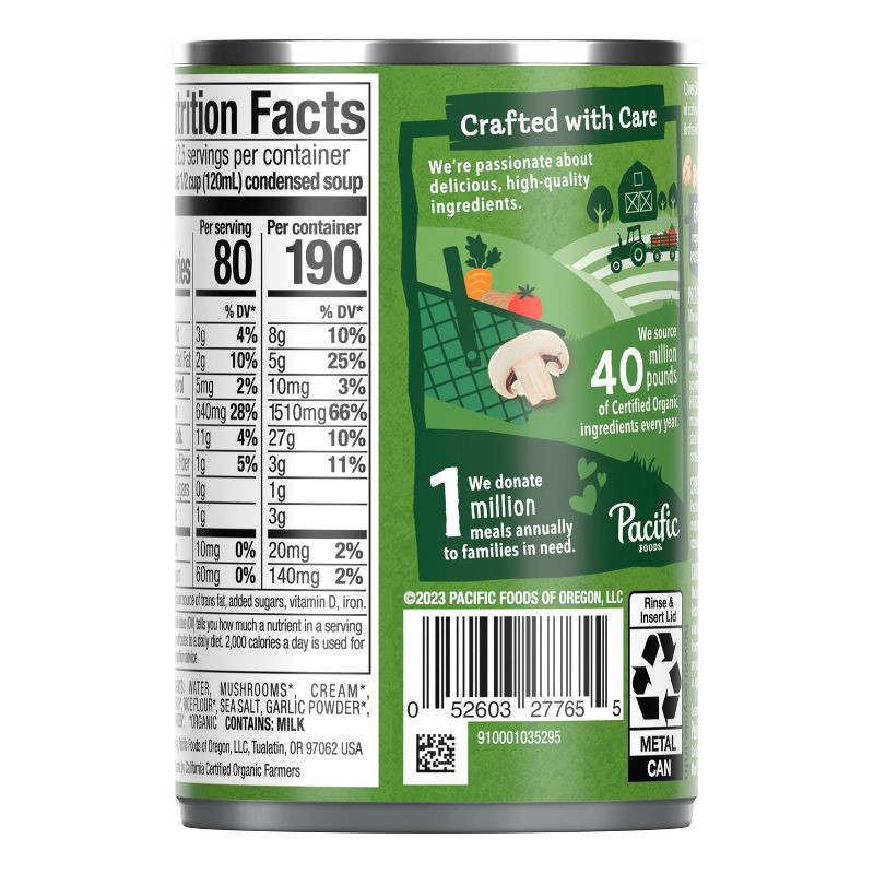 slide 10 of 11, Pacific Foods Organic Gluten Free Condensed Cream of Mushroom Soup - 10.5oz, 10.5 oz