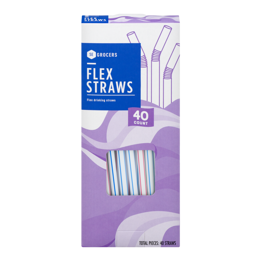 slide 1 of 1, SE Grocers Flex Straws - 40 CT, 40 ct