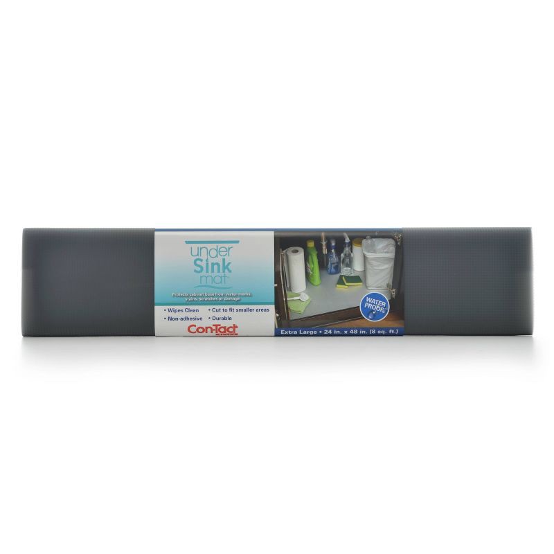 slide 1 of 6, Con-Tact 24"x4ft Horizontal Under Sink Mat Gray, 4 ft