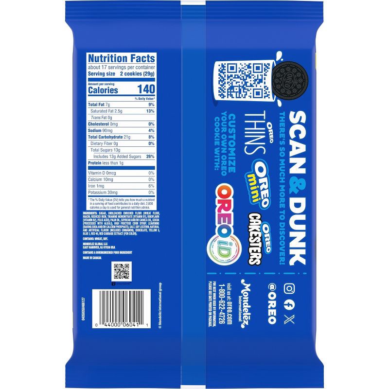slide 2 of 13, Oreo Birthday Cake Creme Chocolate Sandwich Cookies Family Size - 17oz, 17 oz