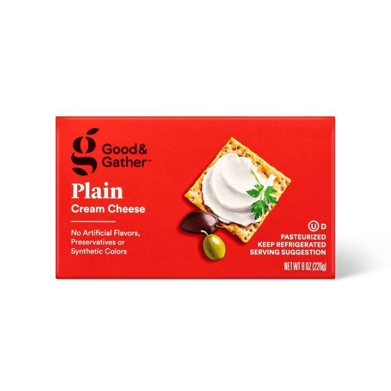 slide 1 of 4, Plain Cream Cheese Bar - 8oz - Good & Gather™, 8 oz