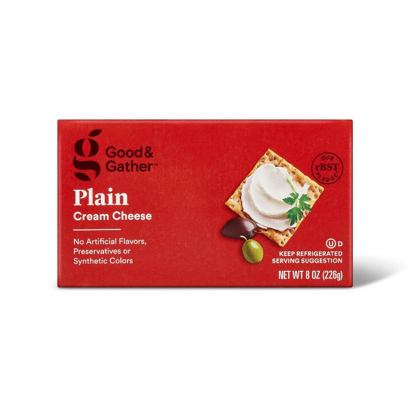slide 1 of 4, Plain Cream Cheese Bar - 8oz - Good & Gather™, 8 oz