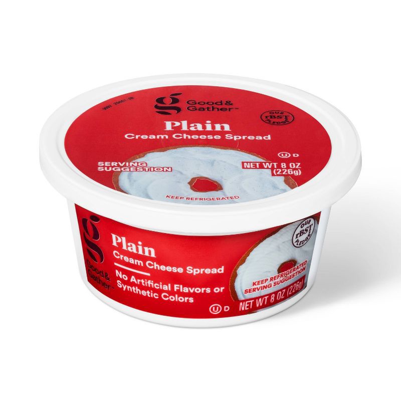 slide 3 of 6, Plain Cream Cheese Spread - 8oz - Good & Gather™, 8 oz