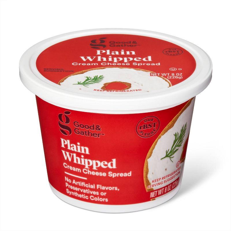 slide 2 of 4, Whipped Plain Cream Cheese Spread - 8oz - Good & Gather™, 8 oz