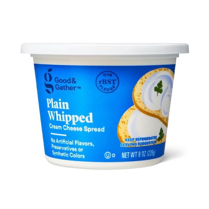 slide 1 of 5, Whipped Plain Cream Cheese Spread - 8oz - Good & Gather™, 8 oz