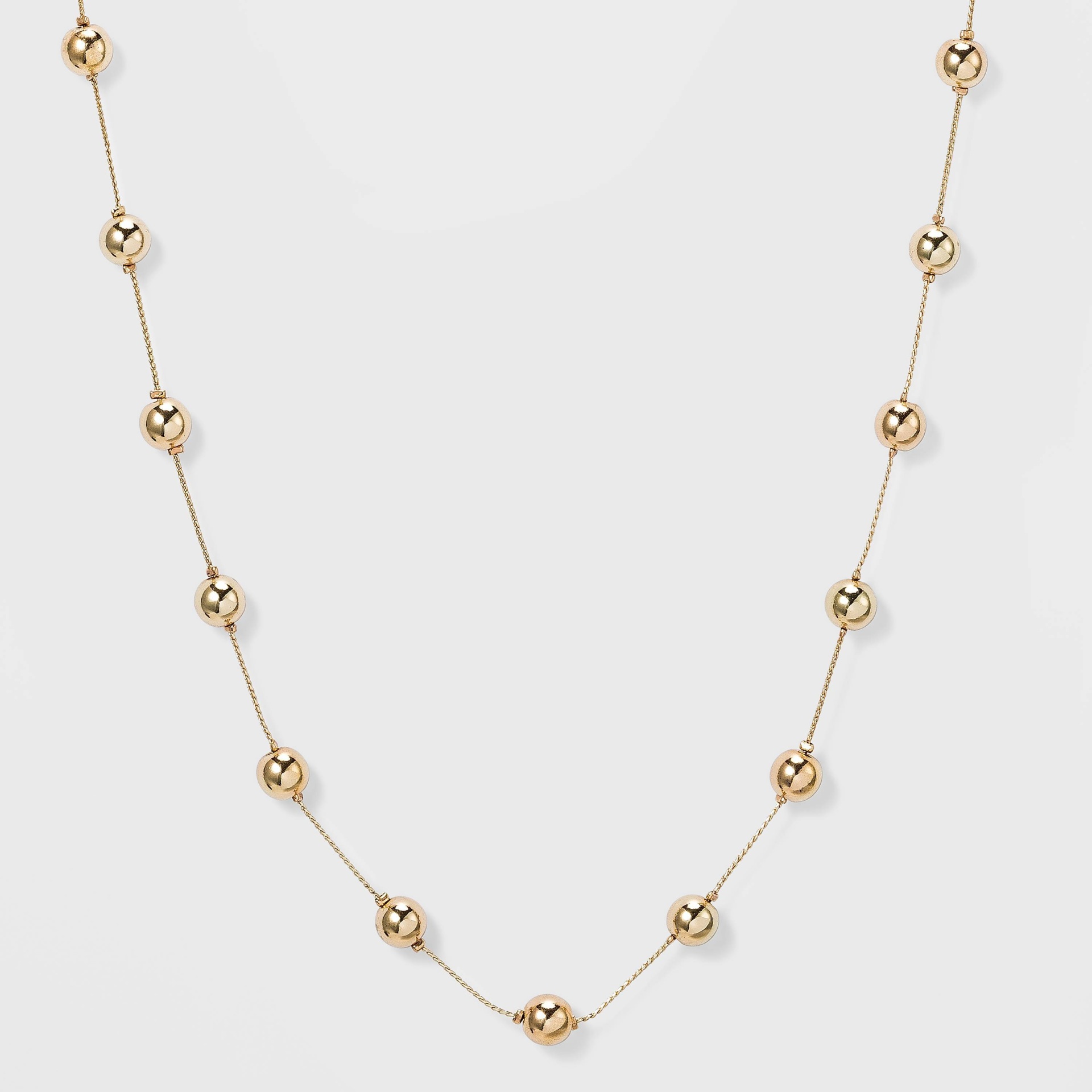 slide 1 of 3, Brass Beaded Necklace - A New Day Gold, 1 ct