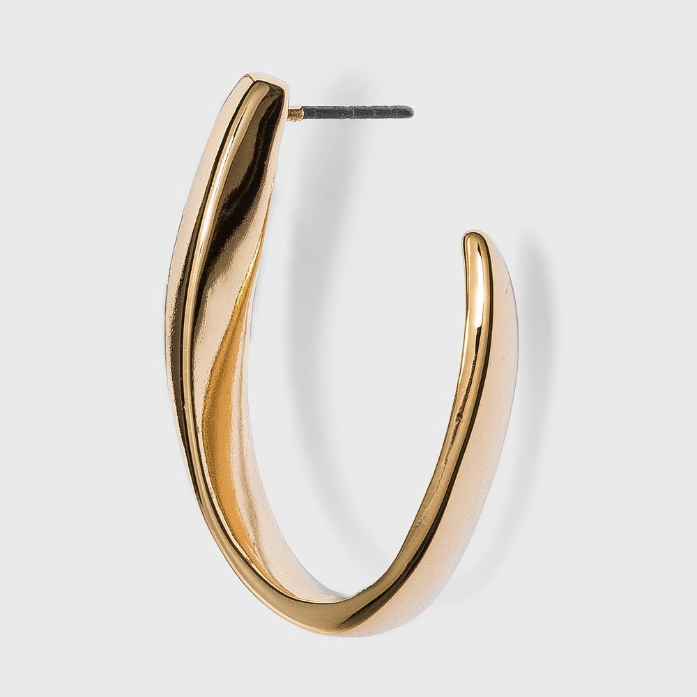 slide 3 of 3, Twisted Metal Hoop Earrings - A New Day Gold, 1 ct