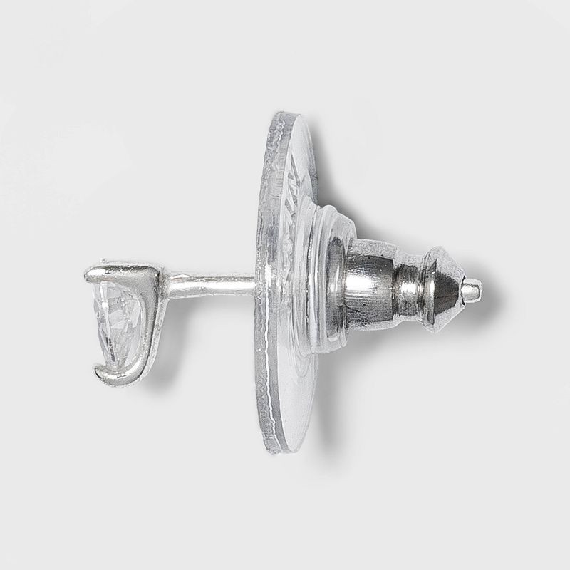 slide 2 of 2, Sterling Silver with Cubic Zirconia Star, Moon, Tear Drop and Endless Hoop Stud Earring Set 5pc - A New Day™ Silver: Hypoallergenic, Nickel-Free, 5 ct