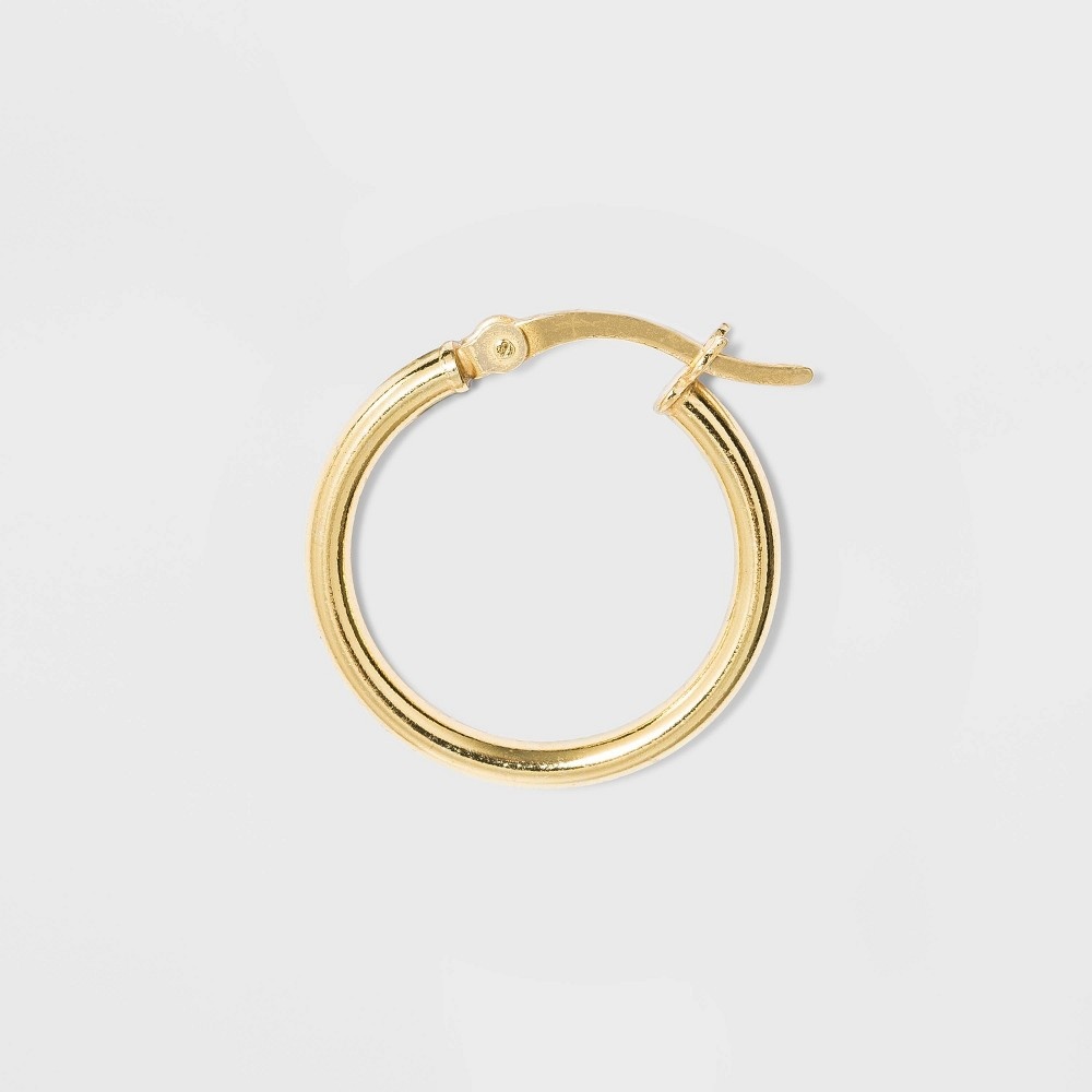 slide 2 of 2, Sterling Silver Round Thin Hoop Earrings - A New Day Gold, 1 ct