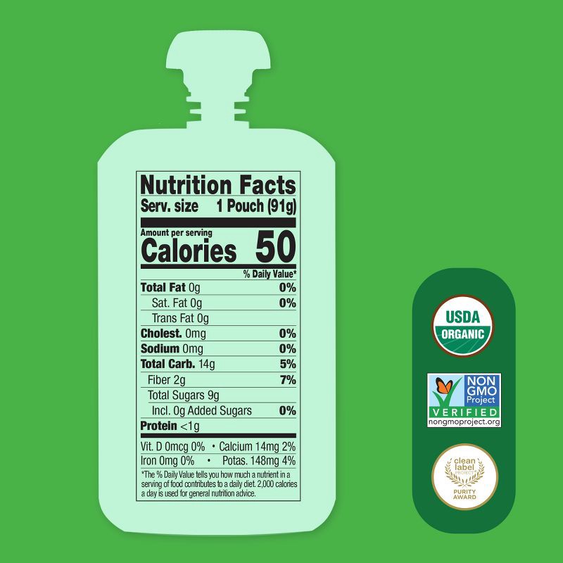 slide 6 of 12, Once Upon a Farm Green Kale & Apples Organic Kids' Snack - 4ct/3.2oz Pouches, 4 ct; 3.2 oz