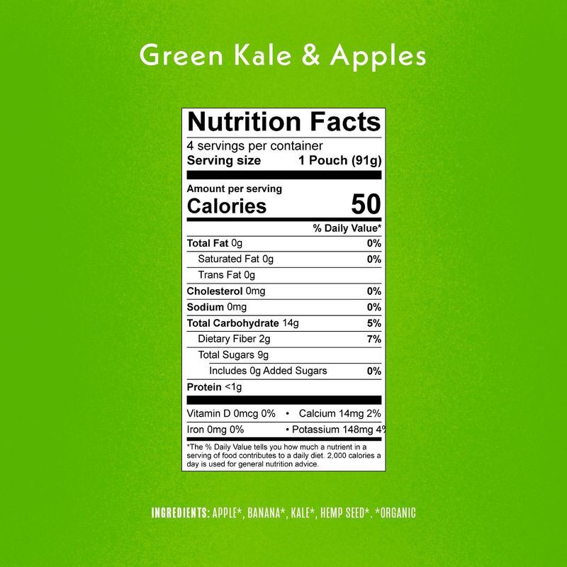 slide 6 of 6, Once Upon a Farm Green Kale & Apples Organic Kids' Snack - 4ct/3.2oz Pouches, 4 ct; 3.2 oz