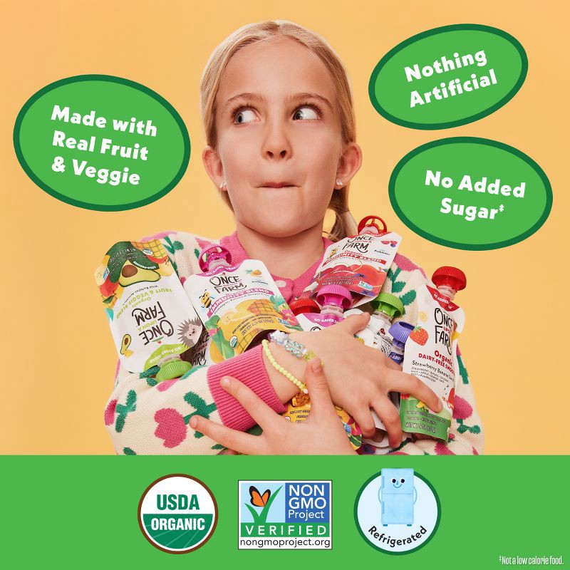 slide 12 of 12, Once Upon a Farm Green Kale & Apples Organic Kids' Snack - 4ct/3.2oz Pouches, 4 ct; 3.2 oz