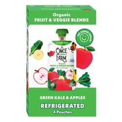 Once Upon a Farm Green Kale & Apples Organic Kids' Snack - 4ct/3.2oz Pouches