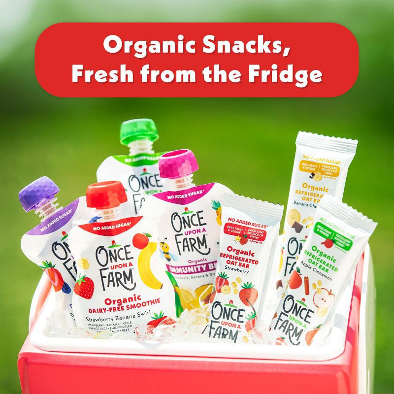 slide 9 of 14, Once Upon a Farm Strawberry Banana Swirl Organic Dairy-Free Kids' Smoothie - 4ct/4oz Pouches, 4 ct; 4 oz
