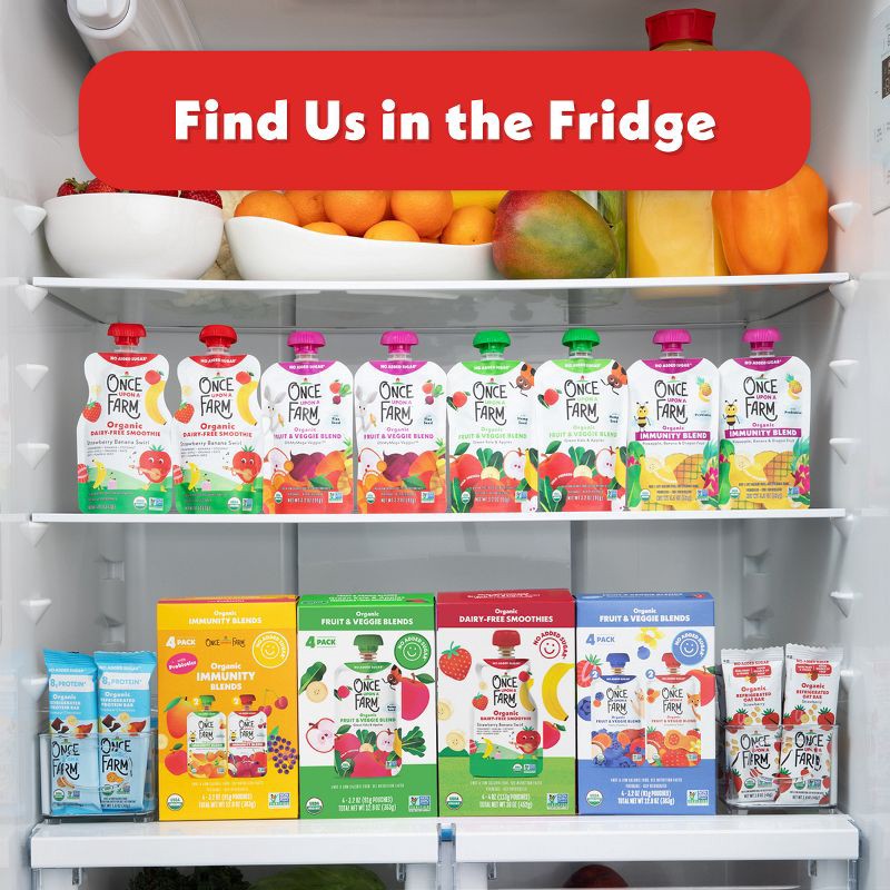 slide 9 of 11, Once Upon a Farm Strawberry Banana Swirl Organic Dairy-Free Kids' Smoothie - 4ct/4oz Pouches, 4 ct; 4 oz