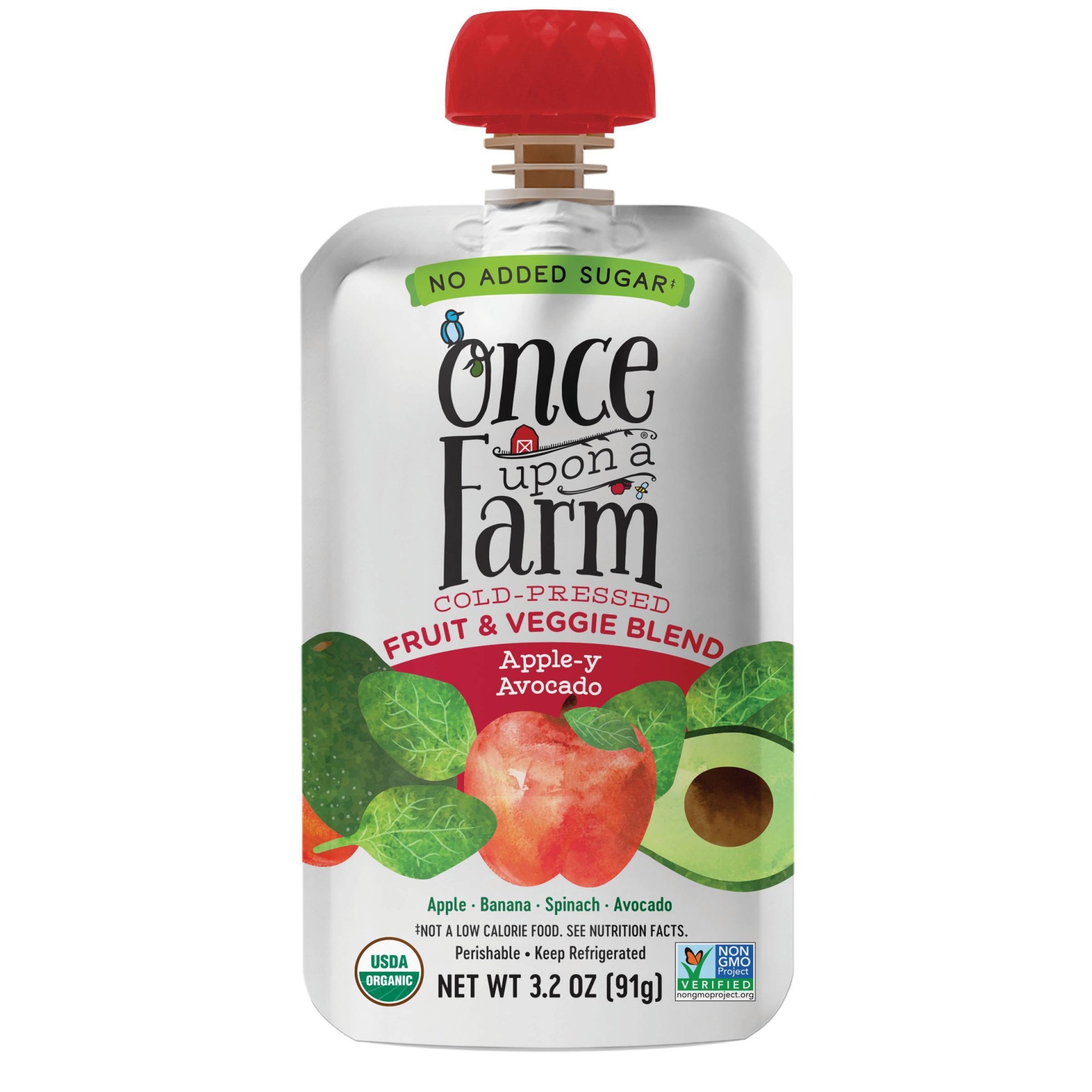 slide 1 of 4, Once Upon a Farm Organic Apple-y Avocado Fruit & Veggie Blend, 3.2 oz