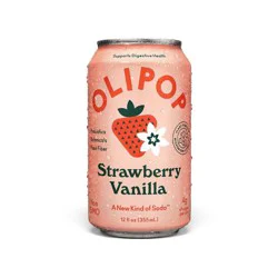 OLIPOP 9g Fiber Prebiotic Soda Strawberry Vanilla - 12 fl oz Can