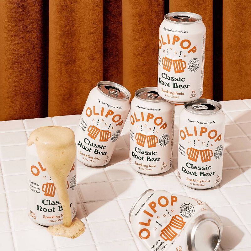 slide 2 of 7, OLIPOP Classic Root Beer Prebiotic Soda - 12 fl oz Can, 12 fl oz