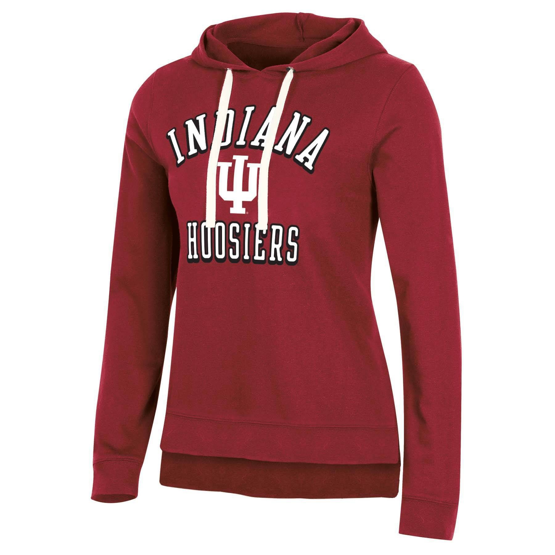 slide 1 of 2, NCAA Indiana Hoosiers Women&#39;s Fleece Hooded Sweatshirt - XL, 1 ct