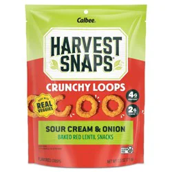 Harvest Snaps Crunchy Loops Sour Cream & Onion Baked Red Lentil Snacks - 2.5oz
