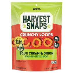 Harvest Snaps Crunchy Loops Sour Cream & Onion Baked Red Lentil Snacks - 2.5oz