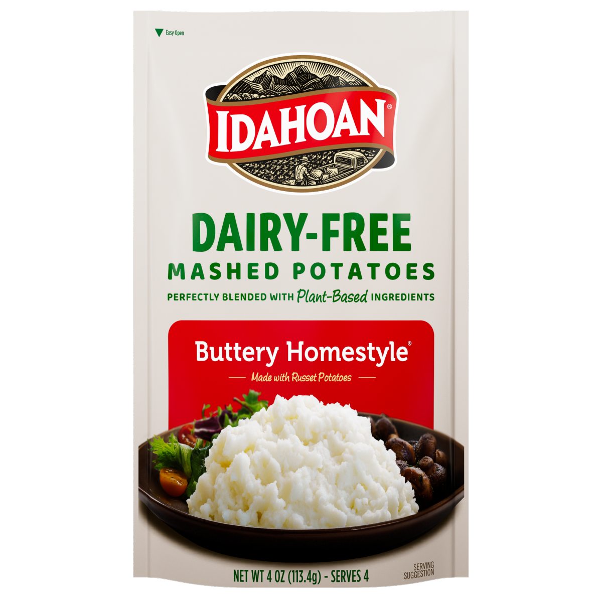 slide 1 of 5, Idahoan Mashed Potatoes, Dairy-Free, Buttery Homestyle, 4 oz
