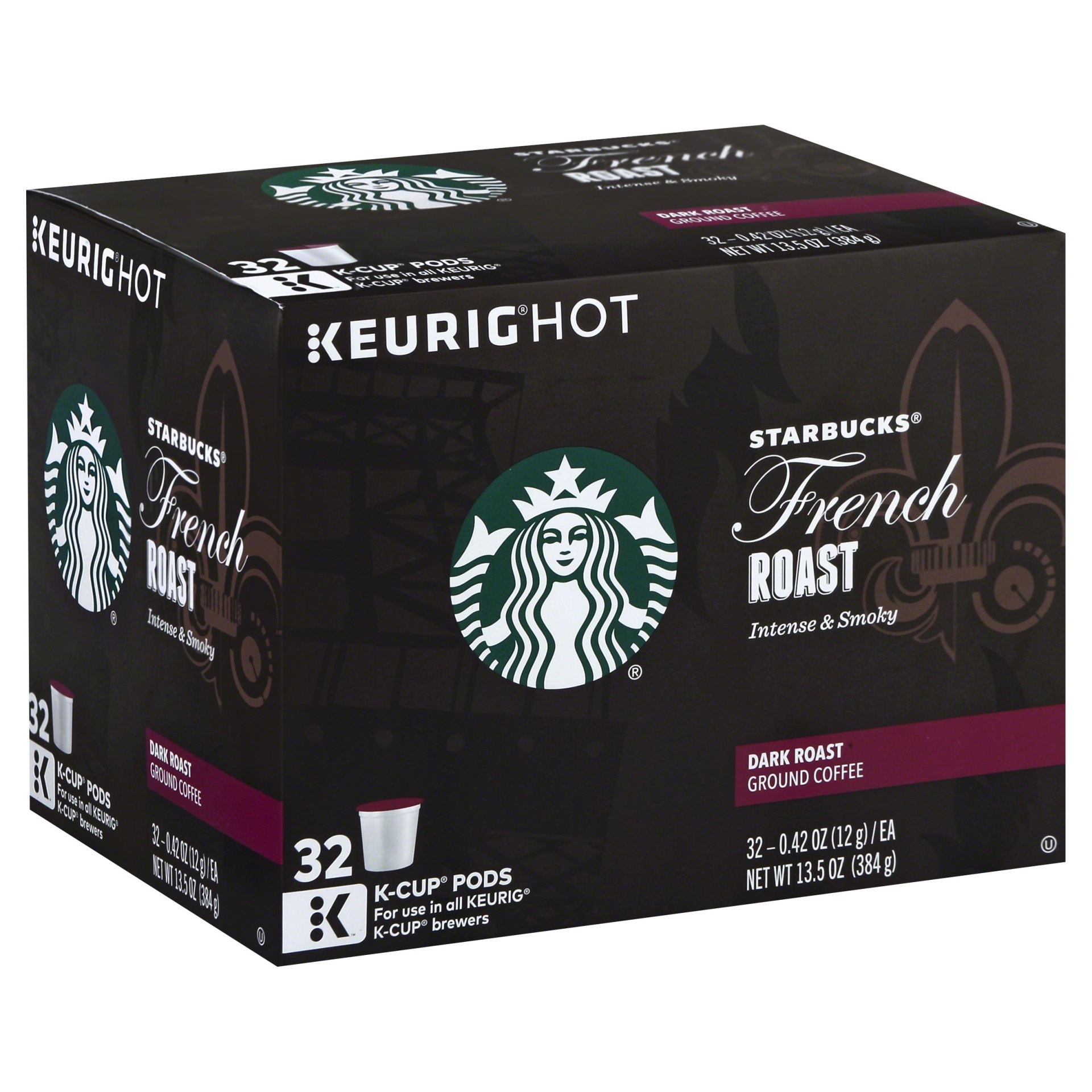 slide 1 of 7, Starbucks French Roast Dark Roast Coffee Cup Pods - 32 ct, 32 ct