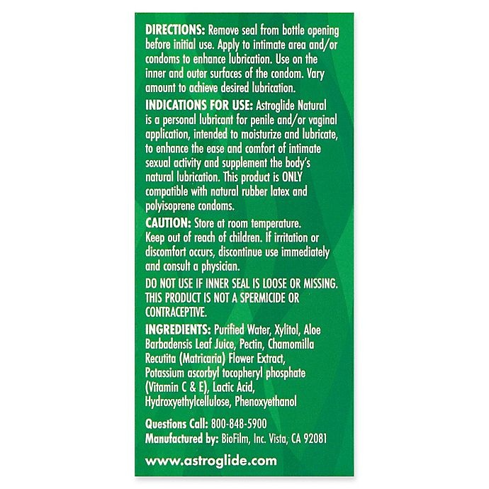 slide 2 of 2, Astroglide Natural, All Natural Personal Lubricant, 2.5 oz