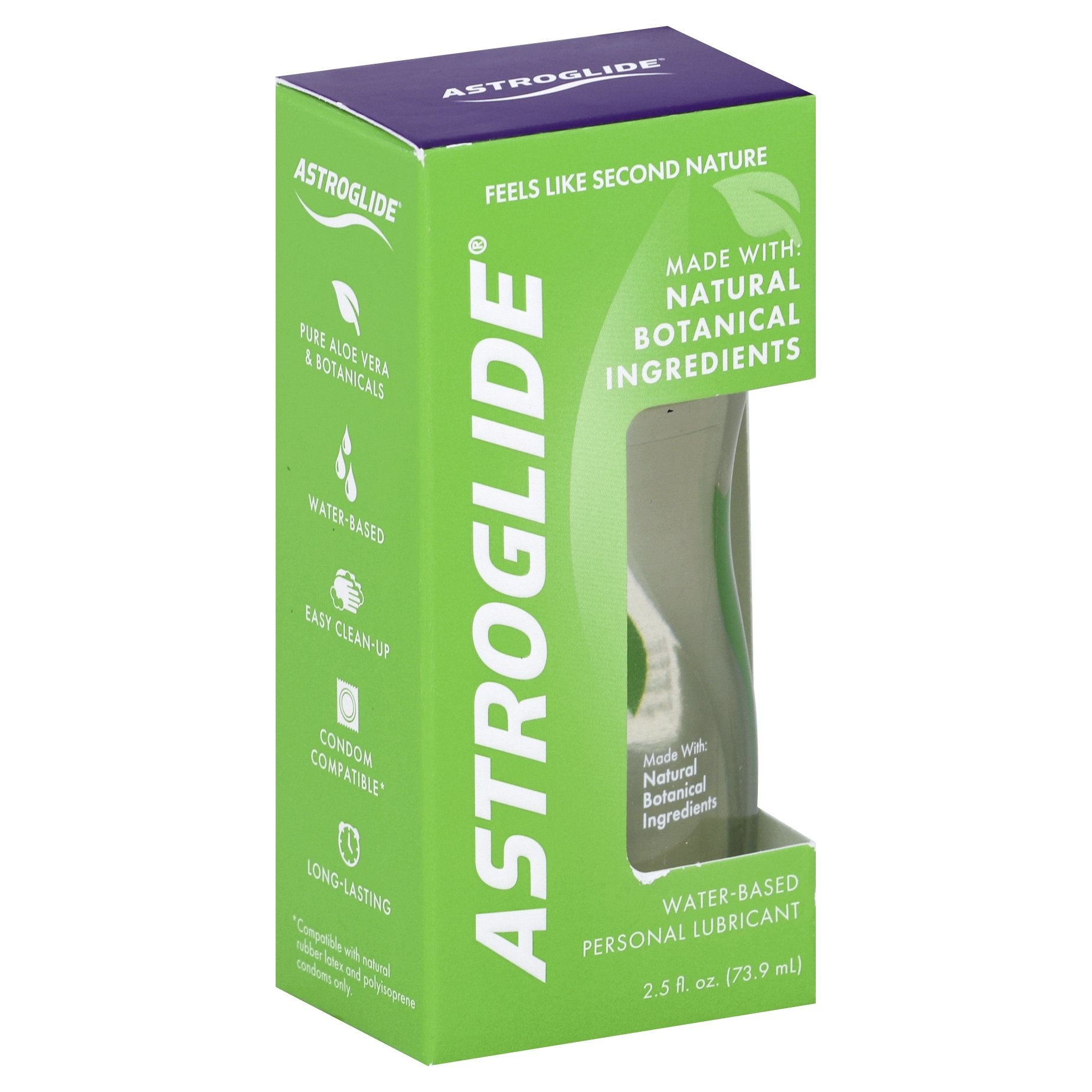 slide 1 of 1, Astroglide Natural, All Natural Personal Lubricant, 2.5 oz