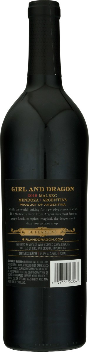 slide 3 of 10, Girl & Dragon 2019 Malbec, Argentina, 750ml, 750 ml