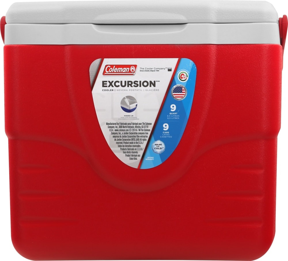 slide 1 of 1, Coleman Excursion Cooler - Red, 9 qt