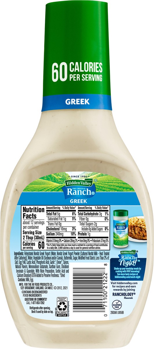 slide 6 of 7, Hidden Valley The Original Ranch Greek Yogurt Dressing 12 fl oz, 12 fl oz