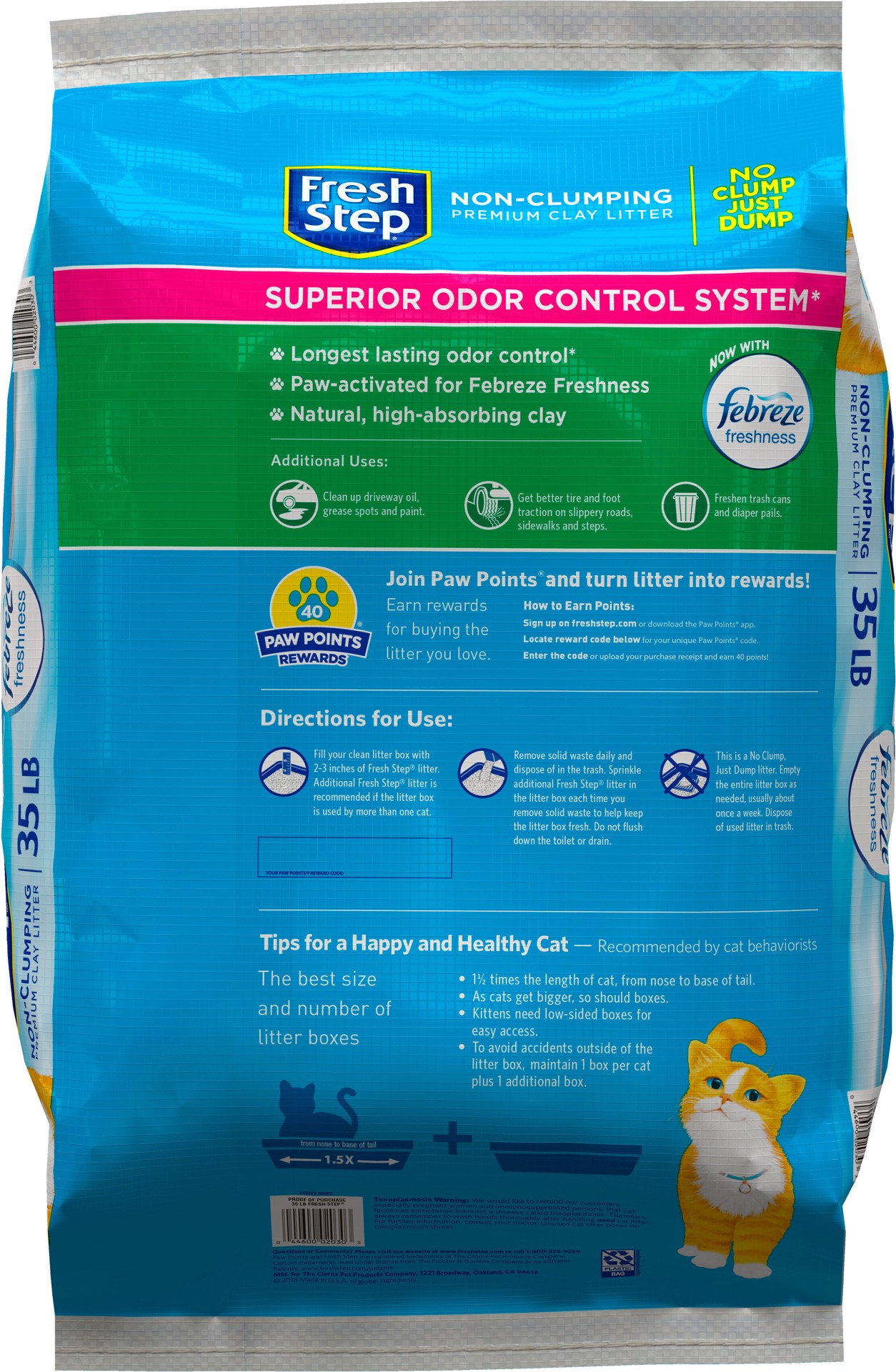 slide 5 of 5, Fresh Step Non-Clumping Cat Litter Scented, 35 lb