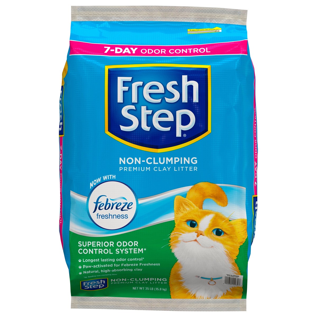 slide 1 of 5, Fresh Step Non-Clumping Cat Litter Scented, 35 lb