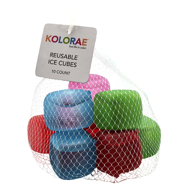 slide 1 of 1, Kolorae Reusable Ice Cubes, Assorted Colors, 10 ct